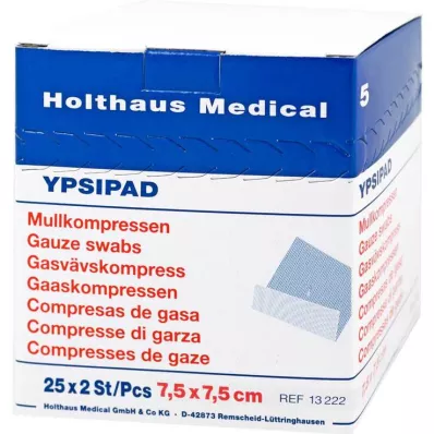 MULLKOMPRESSEN Ypsipad 7,5x7,5 cm steril 8 fold, 25X2 stk