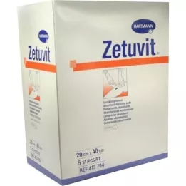 ZETUVIT Sugekompresser sterile 20x40 cm, 5 stk