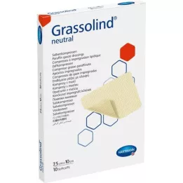 GRASSOLIND Salvekompresser 7,5x10 cm sterile, 10 stk