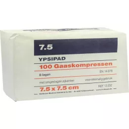 MULLKOMPRESSEN Ypsipad 7,5x7,5 cm usteril 8x, 100 stk