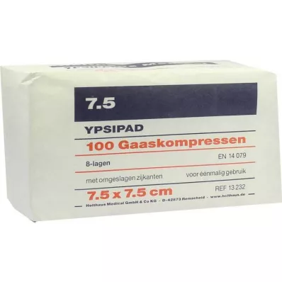 MULLKOMPRESSEN Ypsipad 7,5x7,5 cm usteril 8x, 100 stk