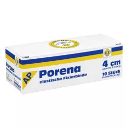 PORENA Elastisk gazebind 4 cm hvid uden cello, 10 stk