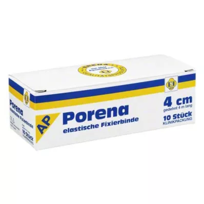 PORENA Elastisk gazebind 4 cm hvid uden cello, 10 stk