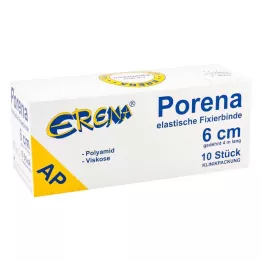 PORENA Elastisk gazebind 6 cm hvid uden cello, 10 stk
