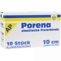 PORENA Elastisk gazebind 10 cm hvid uden cello, 10 stk
