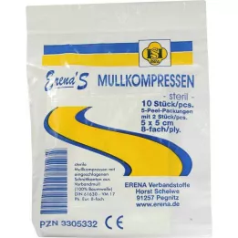 ERENA Gazekompres 5x5 cm sterilt 8-fold, 5X2 stk