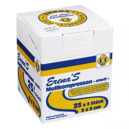 ERENA Gazekompres 5x5 cm sterilt 8-fold, 25X2 stk