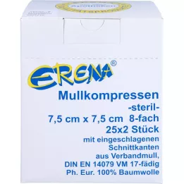 ERENA Comprese de tifon 7,5x7,5 cm sterile 8x, 25X2 buc