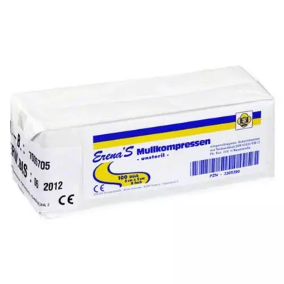 ERENA Gazekompres 5x5 cm usteril 8x, 100 stk
