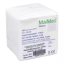 VLIESSTOFF-KOMPRESSEN usteril 10x10 cm firdobbelt, 100 stk