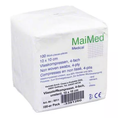 VLIESSTOFF-KOMPRESSEN usteril 10x10 cm firdobbelt, 100 stk