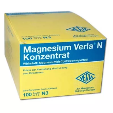 MAGNESIUM VERLA N Koncentrat til oral brug, 100 stk MAGNESIUM VERLA N Koncentrat til oral brug, 100 stk