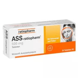 ASS-ratiopharm 500 mg tabletter, 30 stk