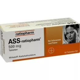 ASS-ratiopharm 500 mg tabletter, 50 stk