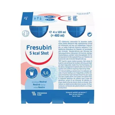 FRESUBIN 5 kcal SHOT Neutral opløsning, 4X120 ml