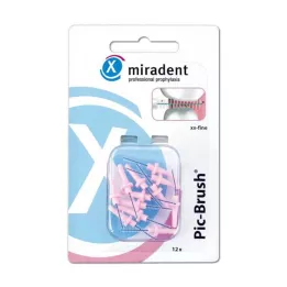 MIRADENT Interd.Pic-Brush udskiftningspensel xx-fine pink, 12 stk