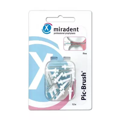 MIRADENT Interd.Pic-Brush udskiftningspensel fin hvid, 12 stk