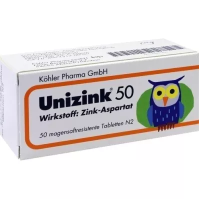 UNIZINK 50 enterotabletter, 50 stk