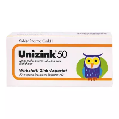 UNIZINK 50 enterotabletter, 50 stk