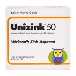 UNIZINK 50 enterotabletter, 100 stk