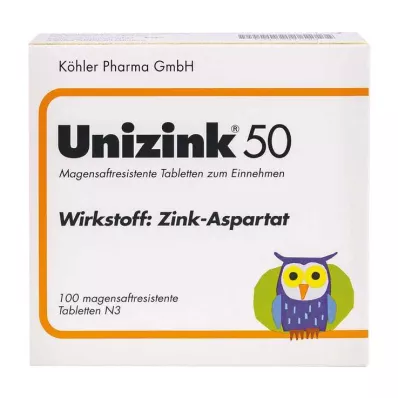 UNIZINK 50 enterotabletter, 100 stk