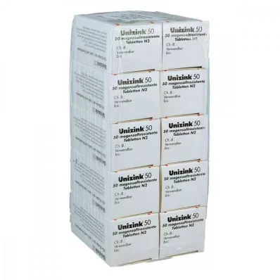 UNIZINK 50 enterotabletter, 10X50 stk