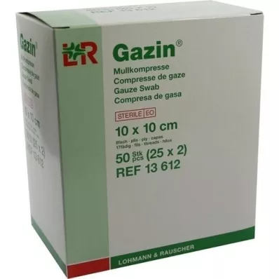 GAZIN Gaze komp. 10x10 cm steril 8-fold, 25X2 stk