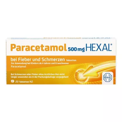 PARACETAMOL 500 mg HEXAL mod feber og smerter Tabletter, 20 stk