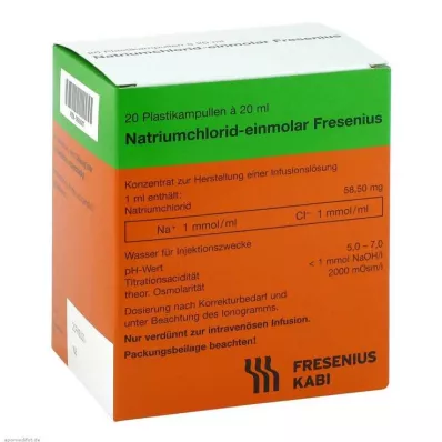 Saltvandsopløsning Fres.5,85% plastinfusionsopløsningskoncentrat, 20X20 ml