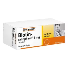 BIOTIN-RATIOPHARM 5 mg tabletter, 90 stk