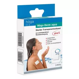 HÖGA-DERM aqua ste.transp.bandage.med.såråbning.5x7 cm, 5 stk