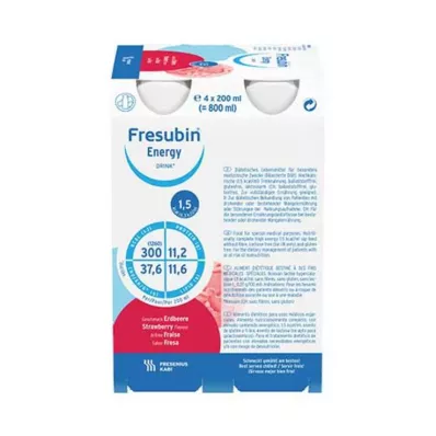 FRESUBIN ENERGY DRINK Jordbær drikkeflaske 6X4X200 ml