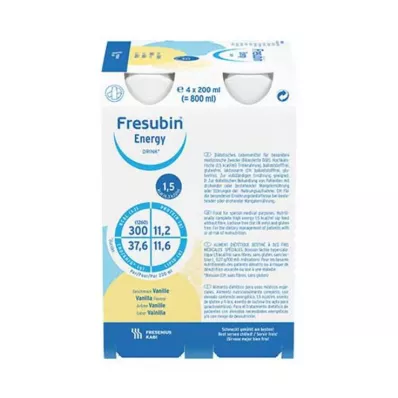 FRESUBIN ENERGY DRINK Vanilje drikkeflaske, 4X200 ml