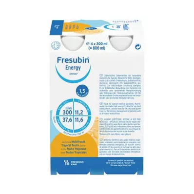 FRESUBIN ENERGY DRINK Multifrugt drikkeflaske, 4X200 ml