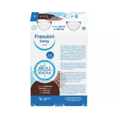 FRESUBIN ENERGY DRINK Chokolade drikkeflaske, 4X200 ml FRESUBIN ENERGY DRINK Chokolade drikkeflaske, 4X200 ml
