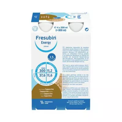 FRESUBIN ENERGY DRINK Cappuccino-drikkeflaske 6X4X200 ml FRESUBIN ENERGY DRINK Cappuccino-drikkeflaske 6X4X200 ml