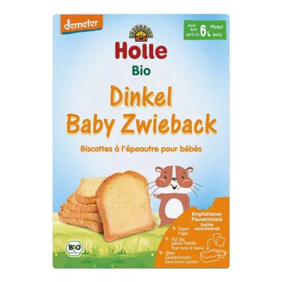 HOLLE Økologisk babyspelt tvebakker, 200 g