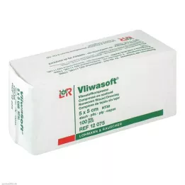 VLIWASOFT Ikke-vævede kompresser 5x5 cm, usterile, 4 l, 100 stk