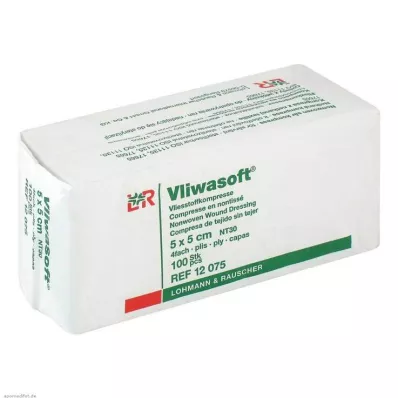 VLIWASOFT Ikke-vævede kompresser 5x5 cm, usterile, 4 l, 100 stk VLIWASOFT Ikke-vævede kompresser 5x5 cm, usterile, 4 l, 100 stk