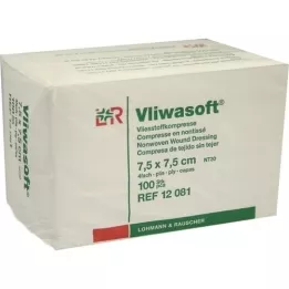 VLIWASOFT Ikke-vævede kompresser 7,5x7,5 cm usterile 4l, 100 stk