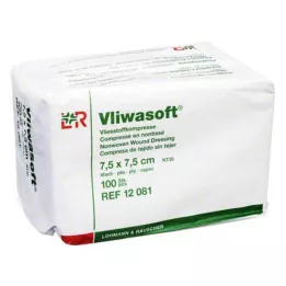 VLIWASOFT Ikke-vævede kompresser 7,5x7,5 cm usterile 4l, 100 stk