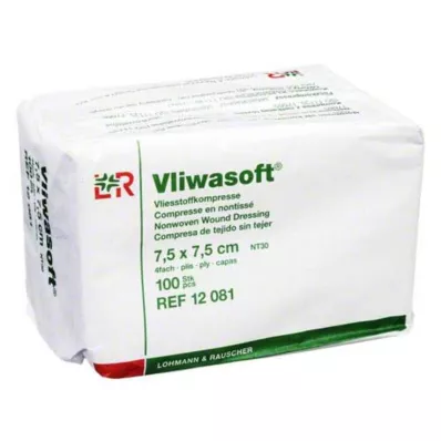 VLIWASOFT Ikke-vævede kompresser 7,5x7,5 cm usterile 4l, 100 stk