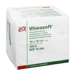 VLIWASOFT Ikke-vævede kompresser 10x10 cm usterile 4l, 100 stk