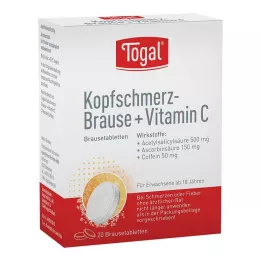 TOGAL Hovedpine-brusetabletter + Vit.C-brusetabletter, 20 kapsler