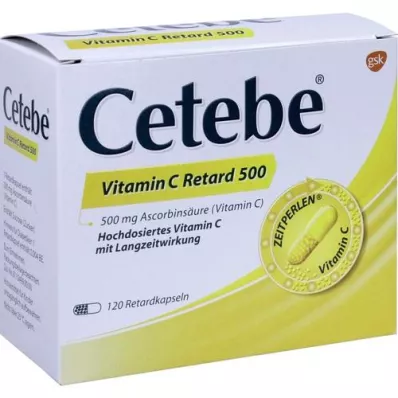 CETEBE C-vitamin kapsler med forlænget frigivelse 500 mg, 120 stk