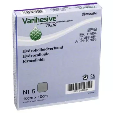 VARIHESIVE ekstra tynd 10x10 cm HKV hydroaktiv, 5 stk