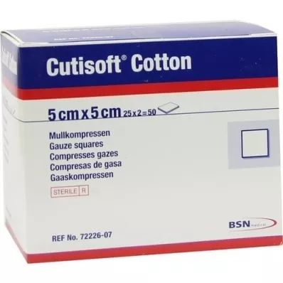 CUTISOFT Bomuld Compr.5x5 cm steril 12 fold, 25X2 stk