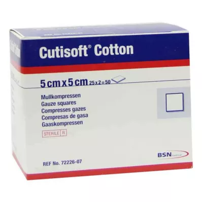CUTISOFT Bomuld Compr.5x5 cm steril 12 fold, 25X2 stk
