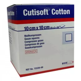 CUTISOFT Bomuldskompr.10x10 cm ster.12 fold, 25X2 stk