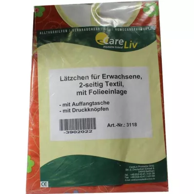 LÄTZCHEN Erw.m.Tasche 2seit.Tex.m.Fol.Druckknöpfe, 1 stk